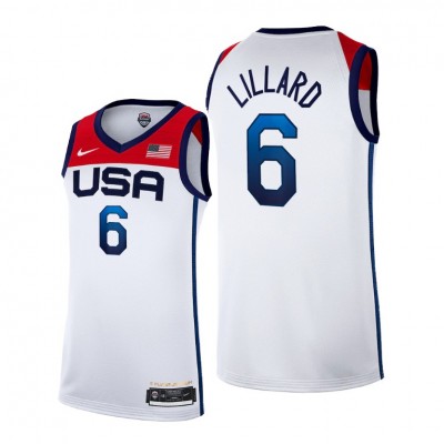 Youth Nike Damian Lillard White USA Basketball 2020 Summer Olympics Player Jersey